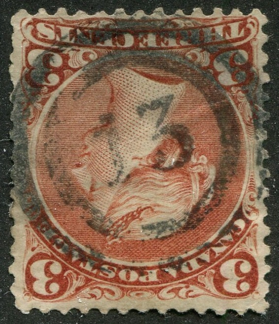 0025CA2604 - Canada #25 - 2-Ring Numeral Cancel '13'