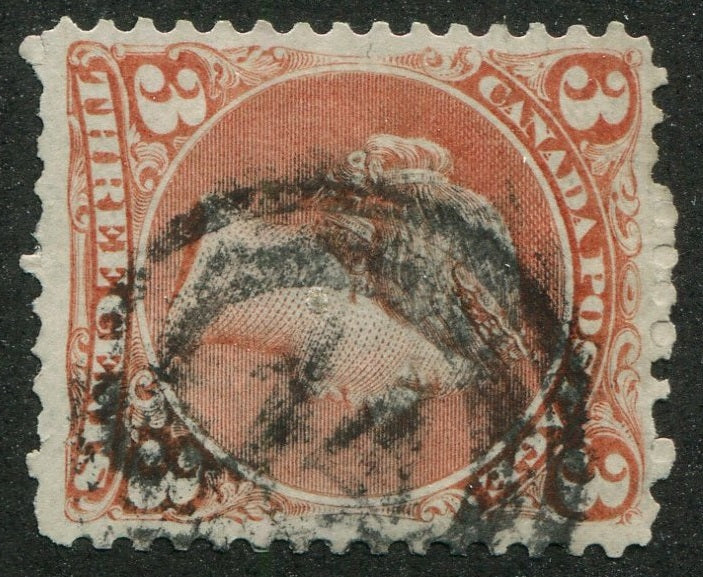 0025CA2404 - Canada #25 - 2-Ring Numeral Cancel &#39;14&#39;