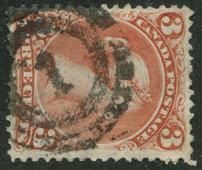 0025CA2604 - Canada #25 - 2-Ring Numeral Cancel '1'