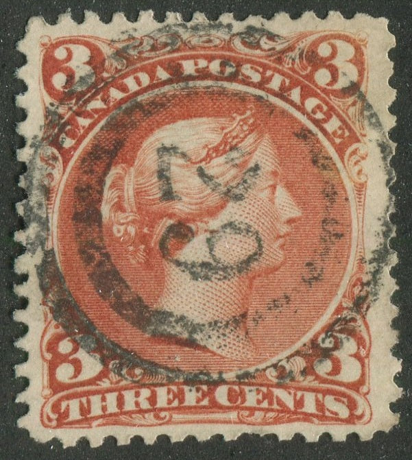 0025CA2603 - Canada #25 - 2-Ring Numeral Cancel '29'