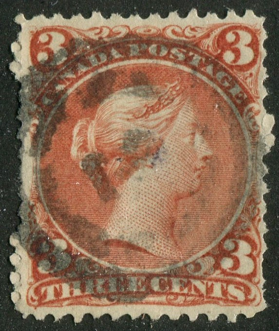 0025CA2604 - Canada #25 - 2-Ring Numeral Cancel '2'