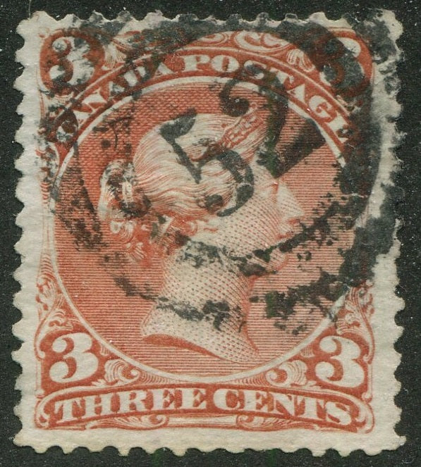 0025CA2604 - Canada #25 - 2-Ring Numeral Cancel '52'