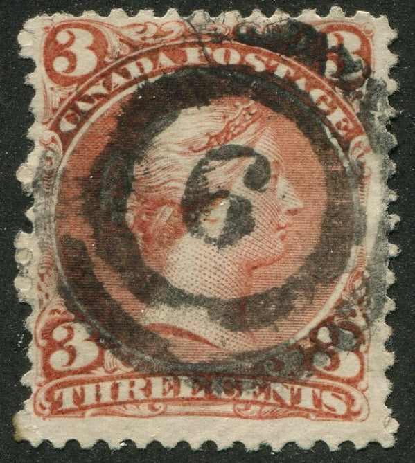 0025CA2609 - Canada #25 - 2-Ring Numeral Cancel '6'