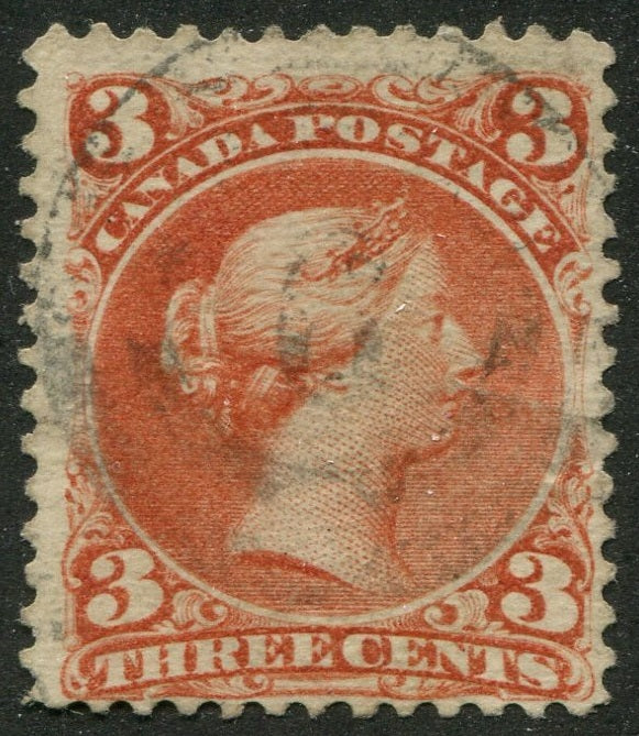 0025CA2510 - Canada #25 - 2-Ring Numeral Cancel &#39;6&#39;