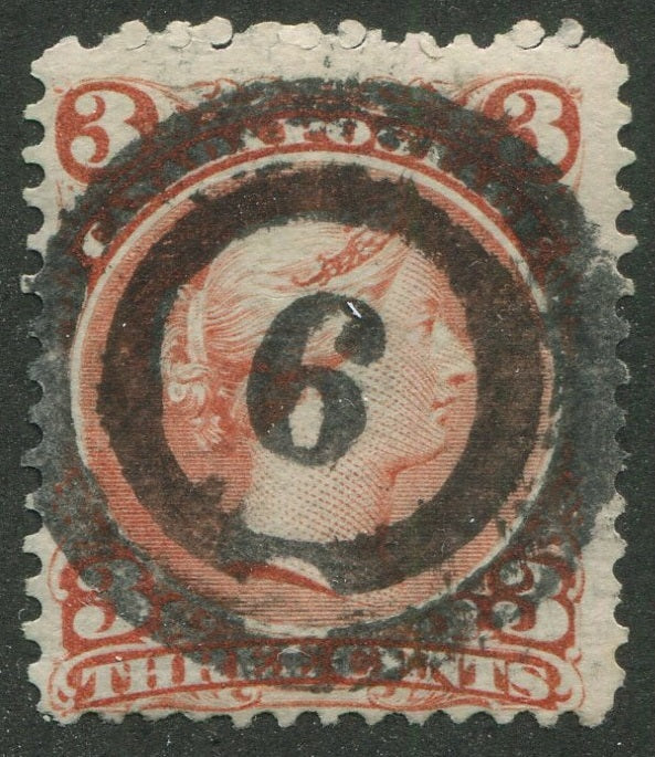 0025CA2603 - Canada #25 - 2-Ring Numeral Cancel '6'