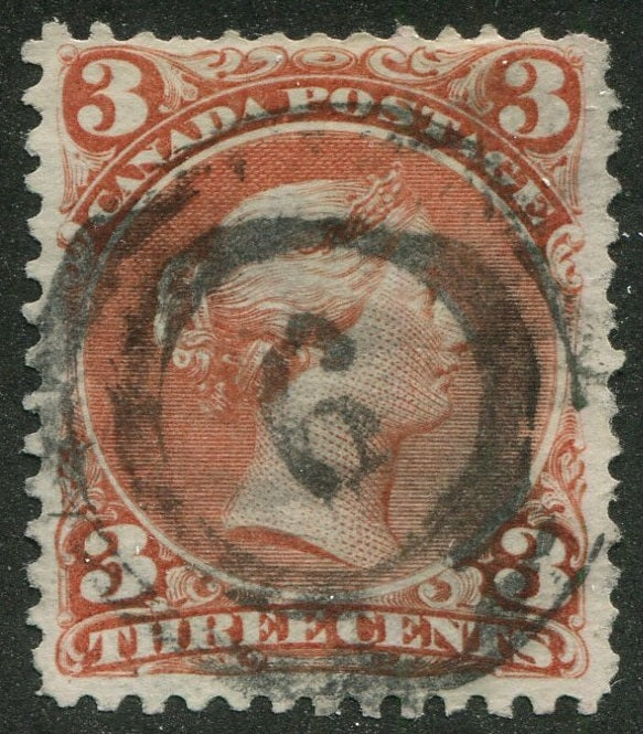 0025CA2604 - Canada #25 - 2-Ring Numeral Cancel '6'