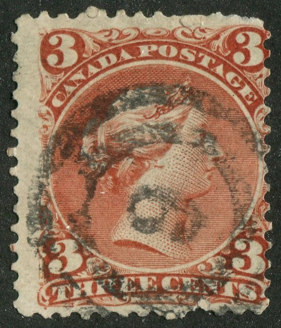 0025CA2604 - Canada #25 - 2-Ring Numeral Cancel '6'