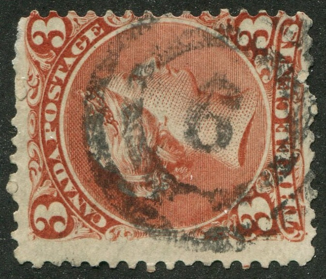0025CA2604 - Canada #25 - 2-Ring Numeral Cancel '6'