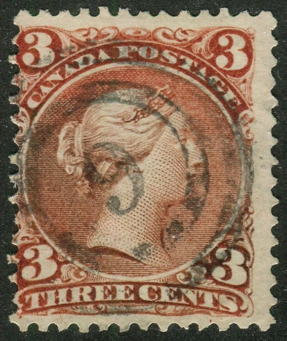 0025CA2604 - Canada #25 - 2-Ring Numeral Cancel '6'