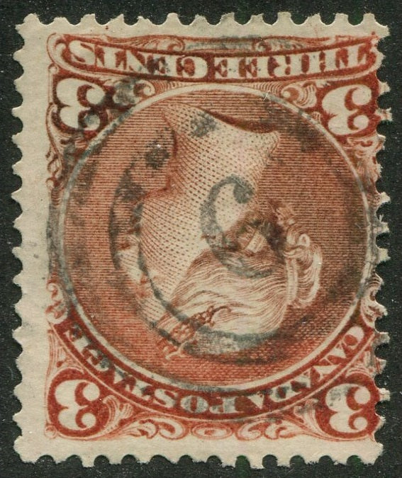 0025CA2604 - Canada #25 - 2-Ring Numeral Cancel '6'