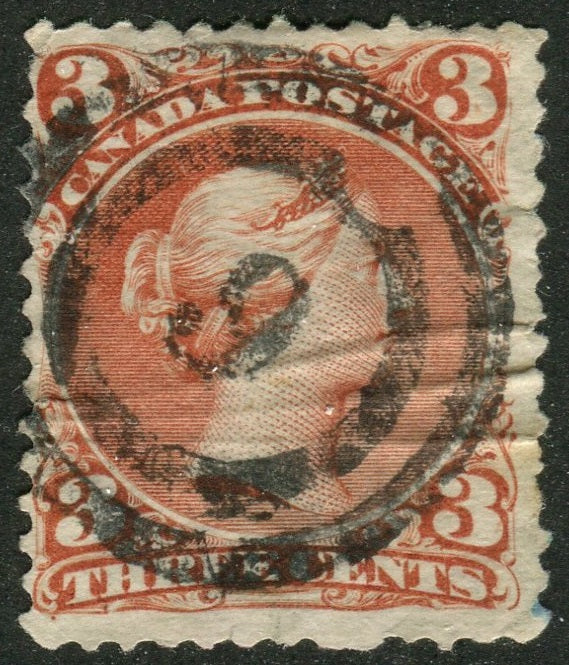0025CA2604 - Canada #25 - 2-Ring Numeral Cancel '6'