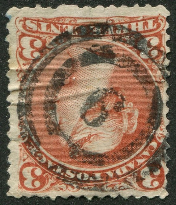 0025CA2604 - Canada #25 - 2-Ring Numeral Cancel '6'