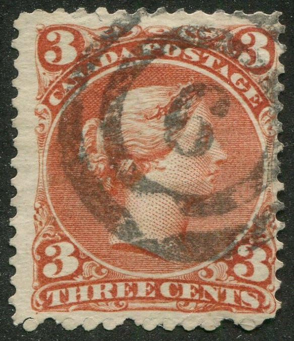 0025CA2604 - Canada #25 - 2-Ring Numeral Cancel '6'