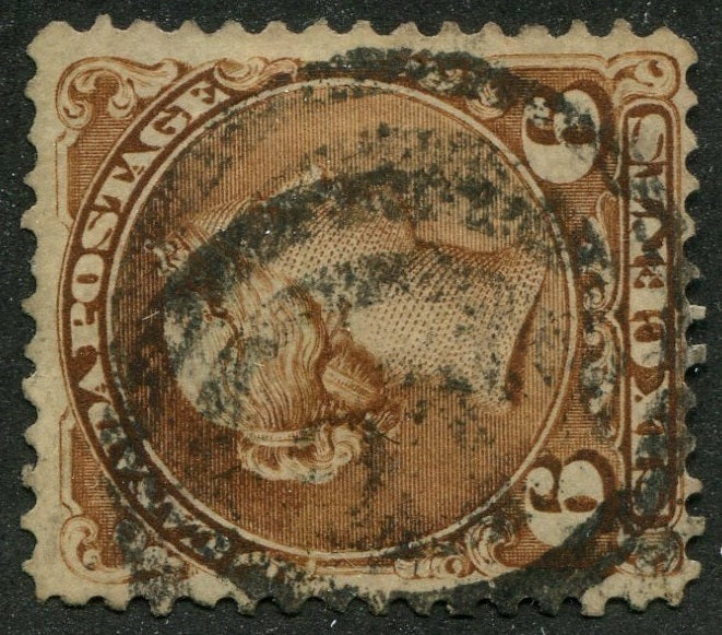 0027CA2504 - Canada #27, 2-Ring Numeral Cancel &#39;21&#39;