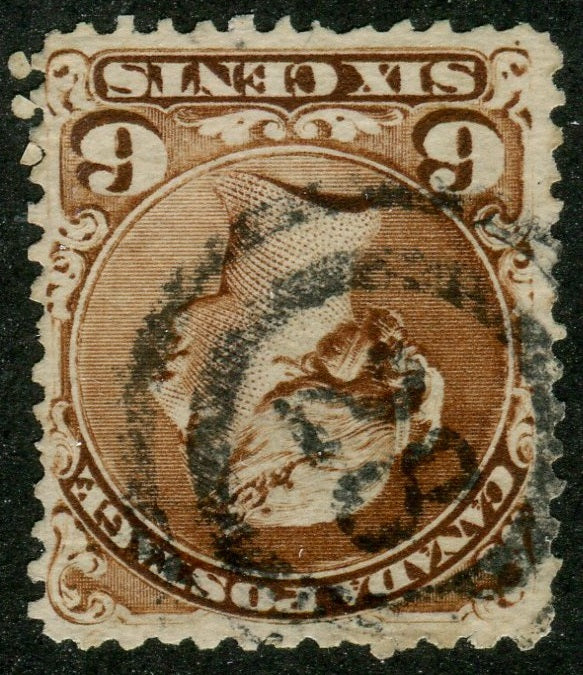 0027CA2508 - Canada #27 - 2-Ring Numeral Cancel &#39;28&#39;