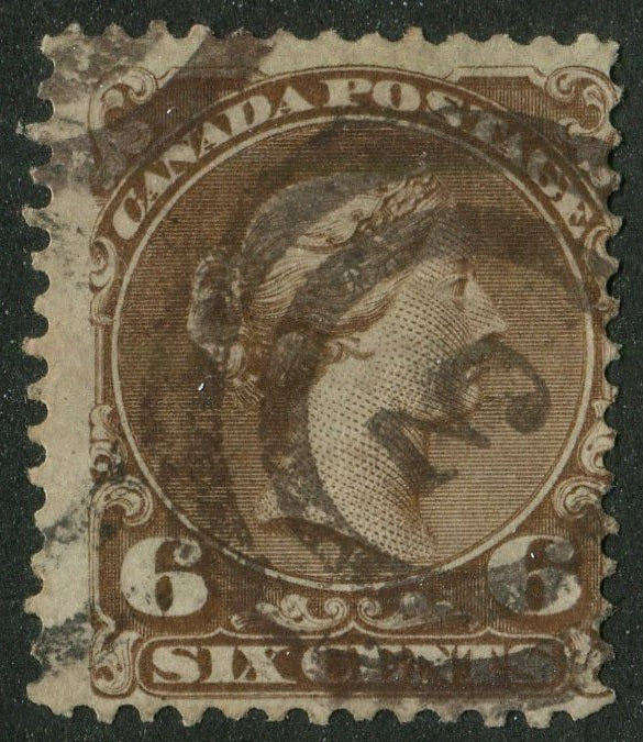 0027CA2604 - Canada #27 - 2-Ring Numeral Cancel '3'