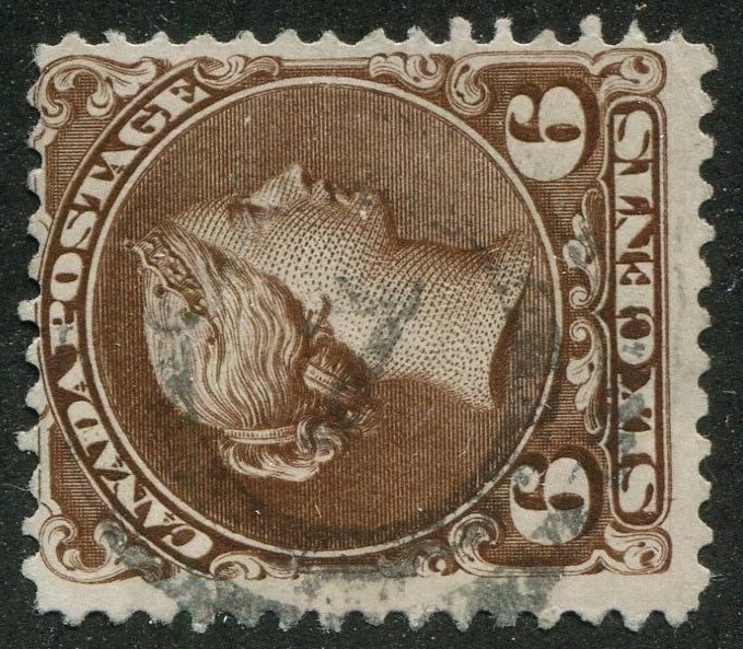 0027CA2411 - Canada #27 - 2-Ring Numeral Cancel &#39;7&#39;