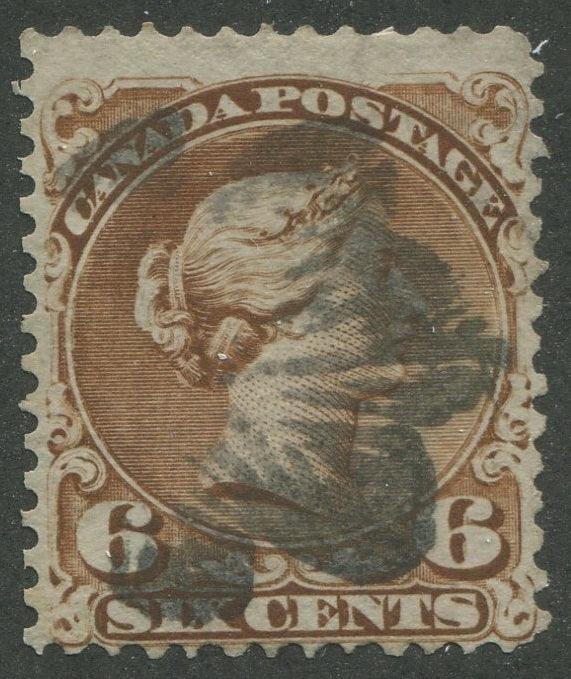 0027CA2404 - Canada #27a, Fancy Leaf Cancel