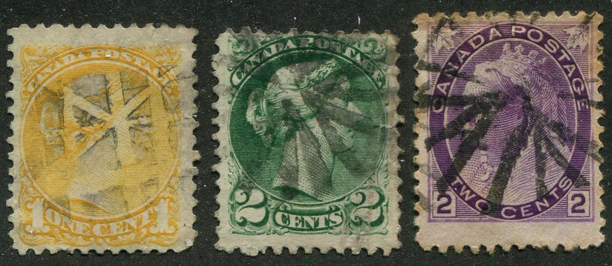 0035CA2509 - Canada #35, 36, 76 Fancy Cancels