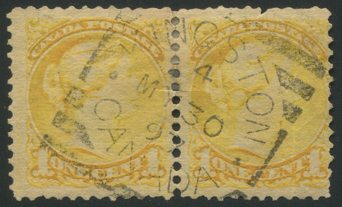 0035CA2306 - Canada #35viii - Used Pair, &#39;Strand of Hair&#39; Variety