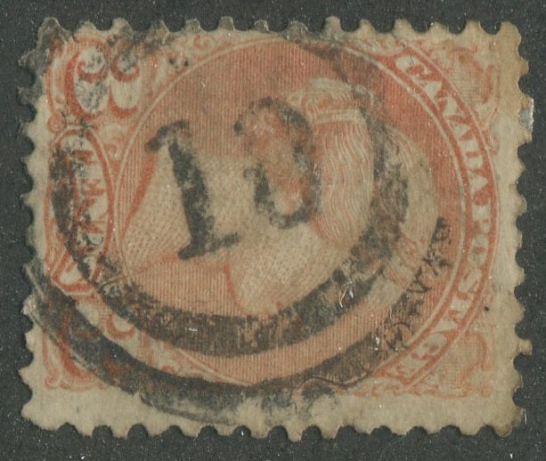 0037CA2311 - Canada #37, 2-Ring Numeral Cancel &#39;10&#39;