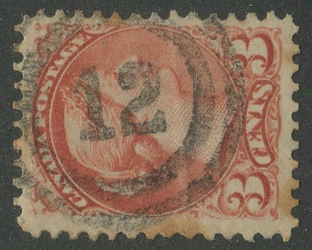 0037CA2311 - Canada #37, 2-Ring Numeral Cancel &#39;12&#39;