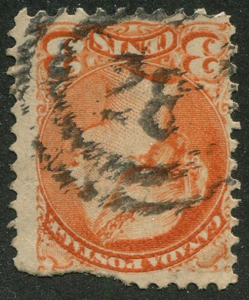 0037CA2510 - Canada #37 - 2-Ring Numeral Cancel &#39;28&#39;