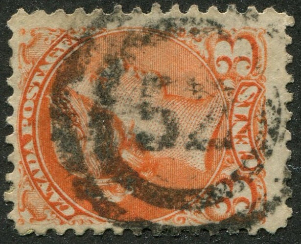 0037CA2404 - Canada #37 - 2-Ring Numeral Cancel &#39;52&#39;