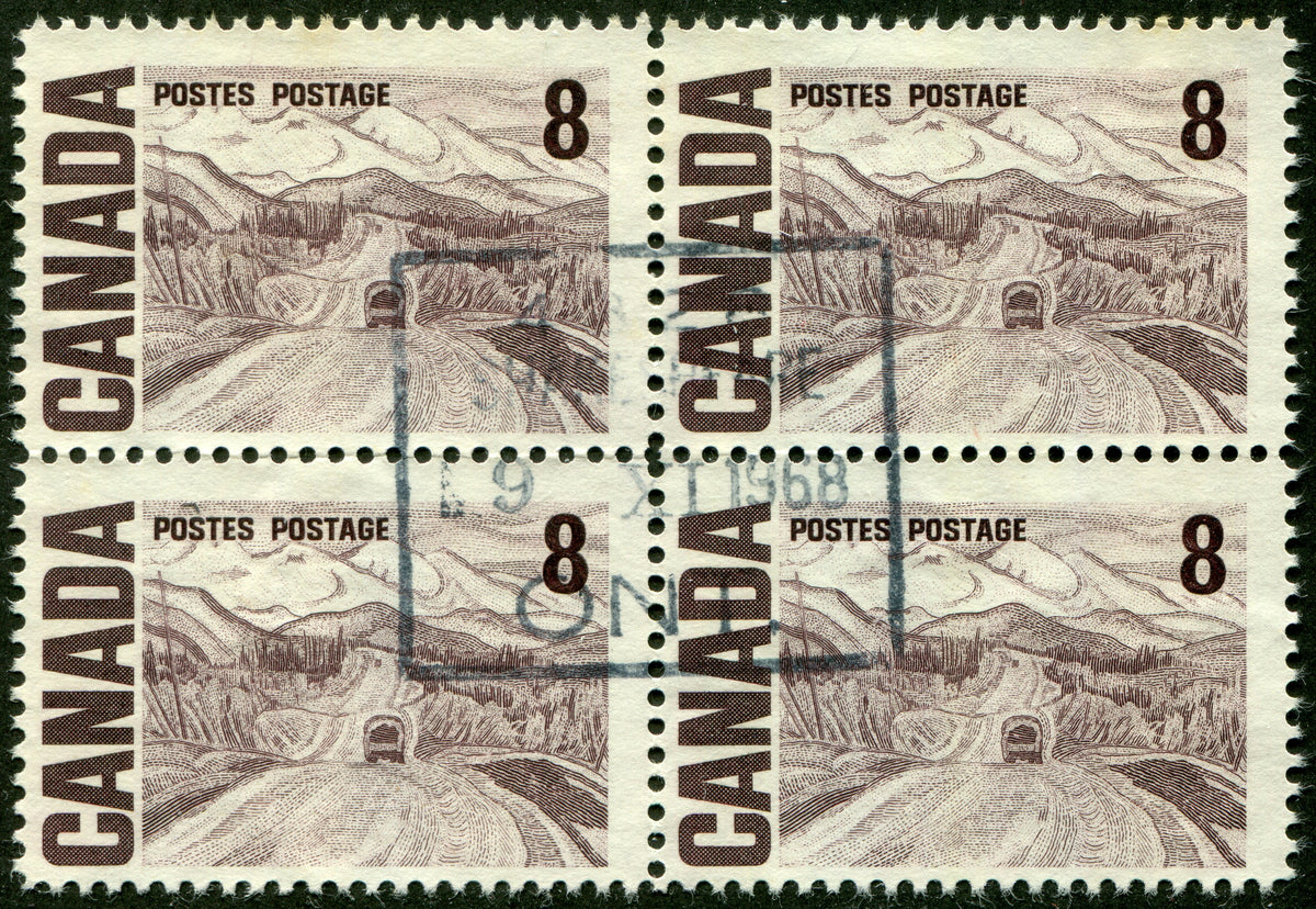 0461CA2511 - Canada #461iii - Used Block of 4, 'Plastic Flow' Variety