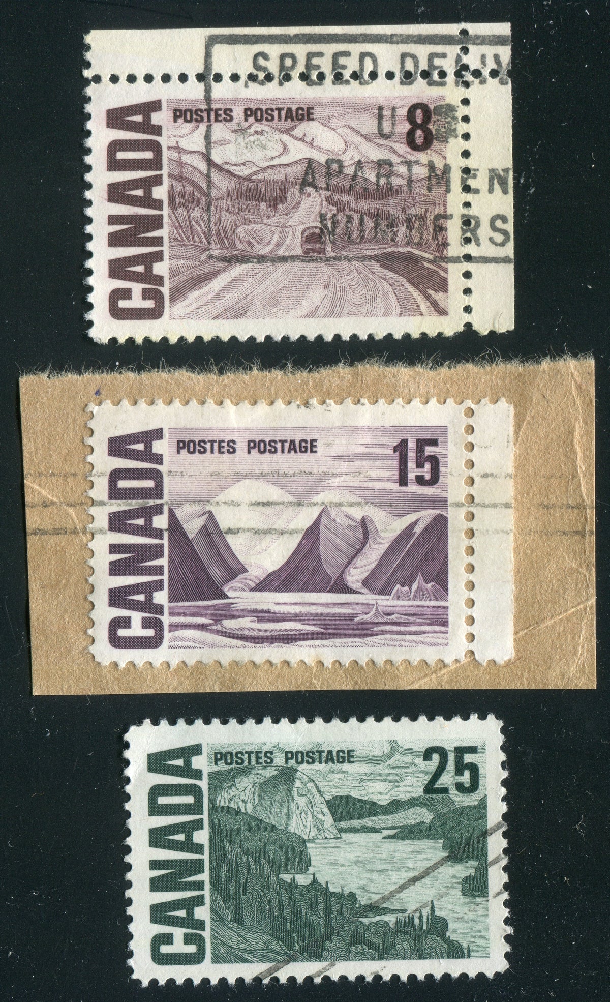 0461CA2310 - Canada #461iii, 463vi, 465iii - Used, &#39;Plastic Flow&#39; Varieties