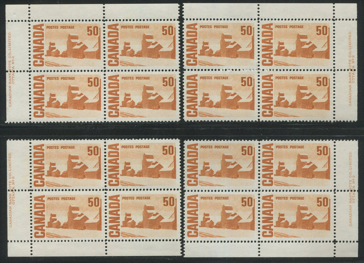 0465CA2404 - Canada #465Aiv Plate Block Matched Set