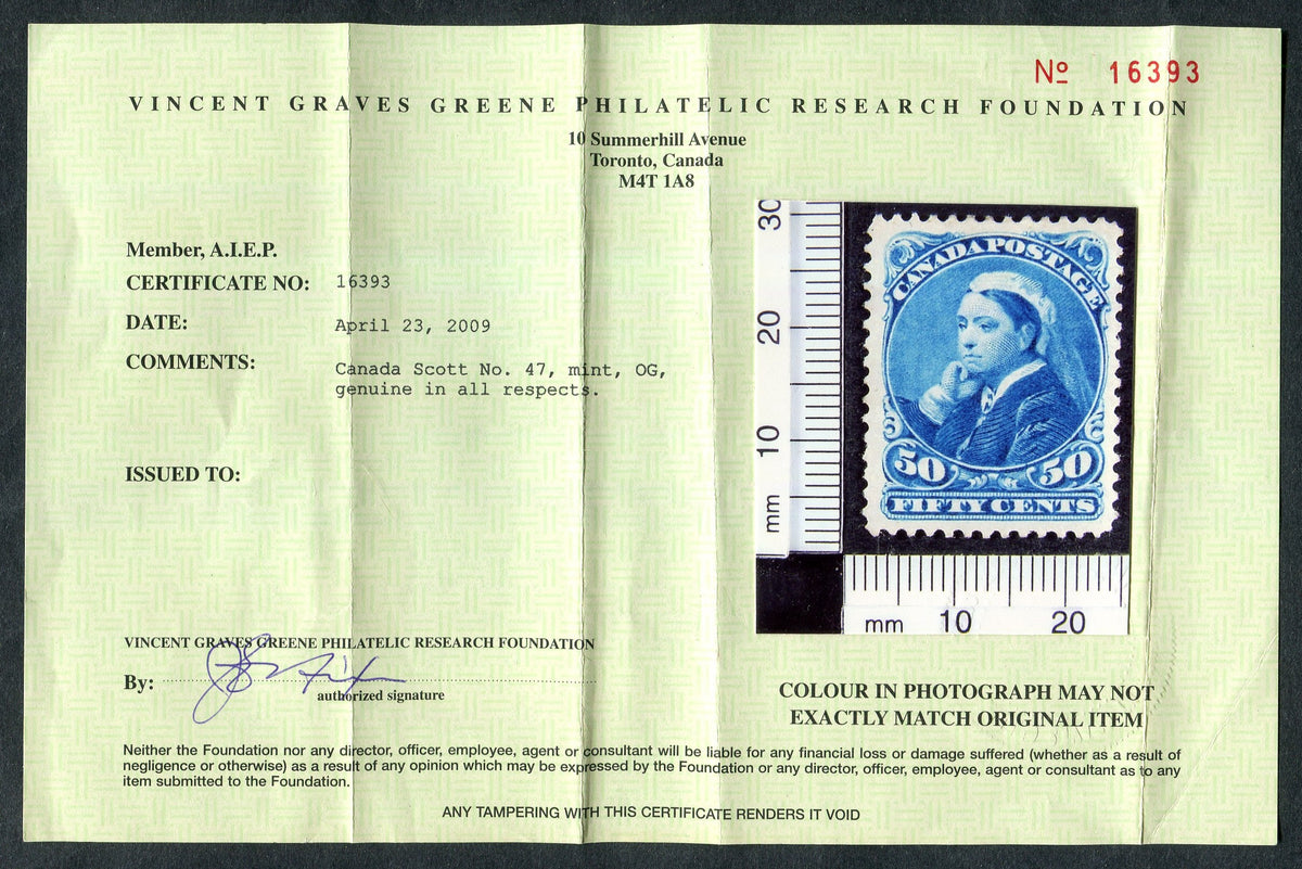 0047CA2410 - Canada #47 w/Cert