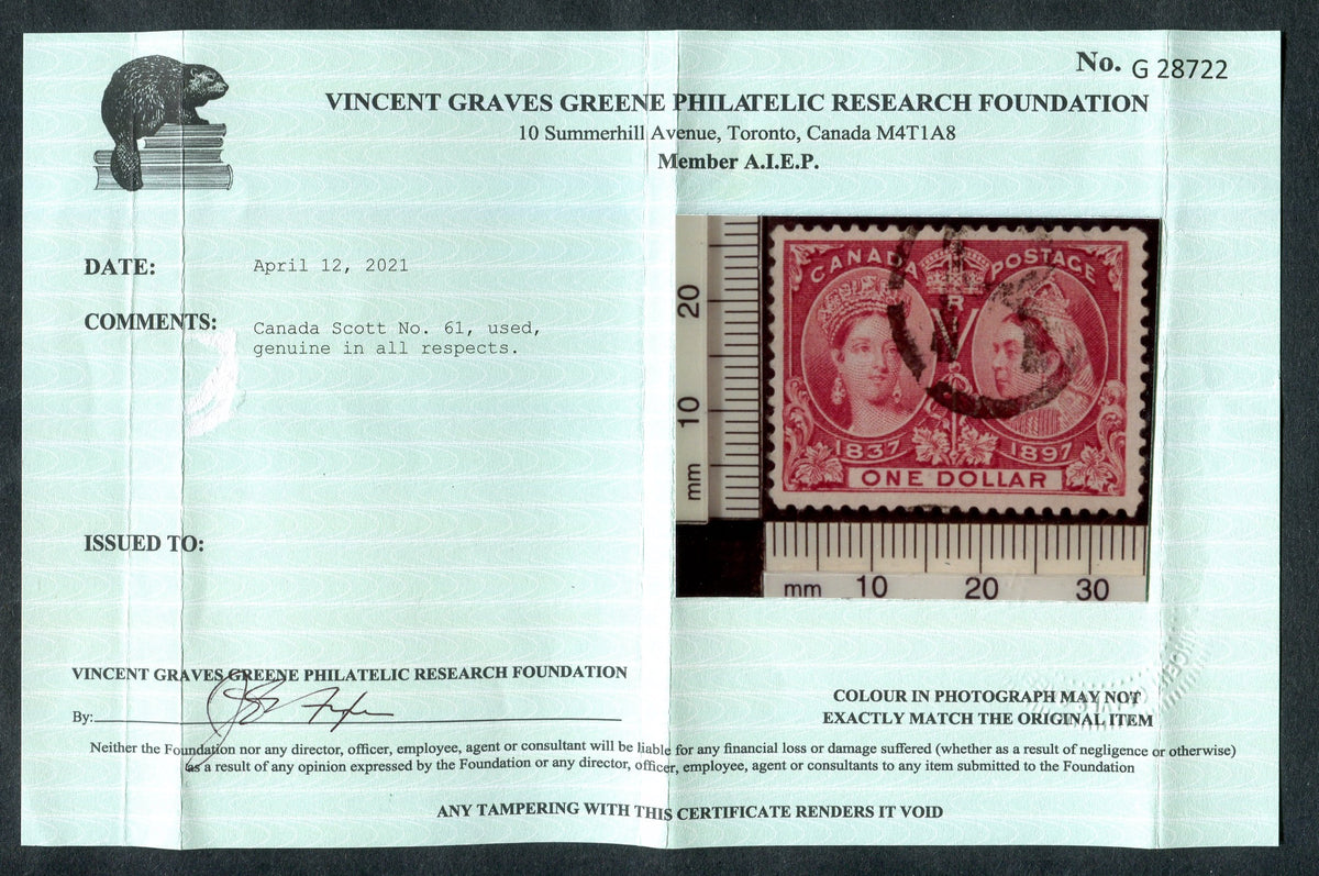 0061CA2512 - Canada #61, w/Certificate