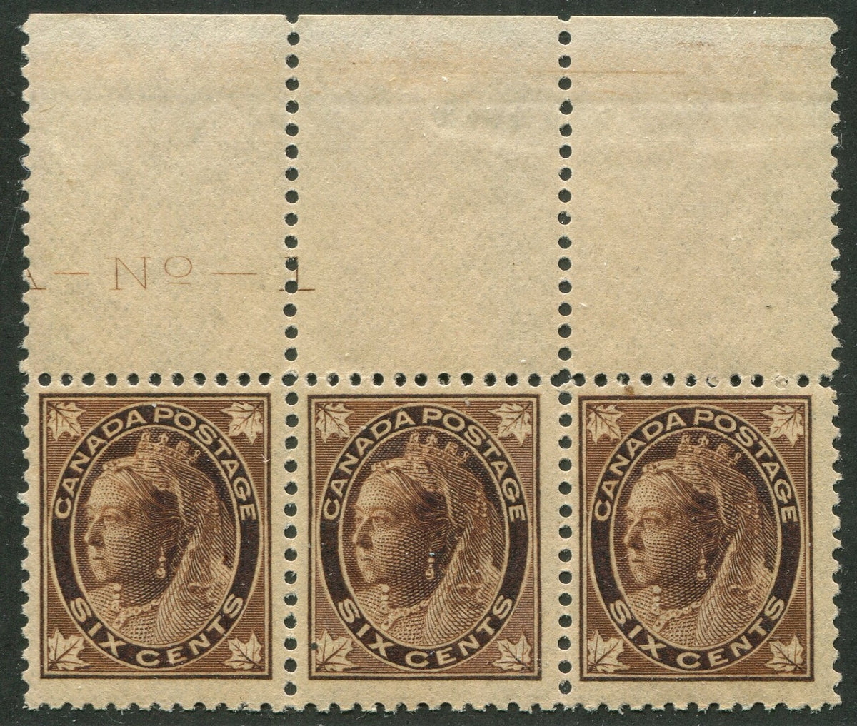 0071CA2510 - Canada #71 Plate Strip of 3