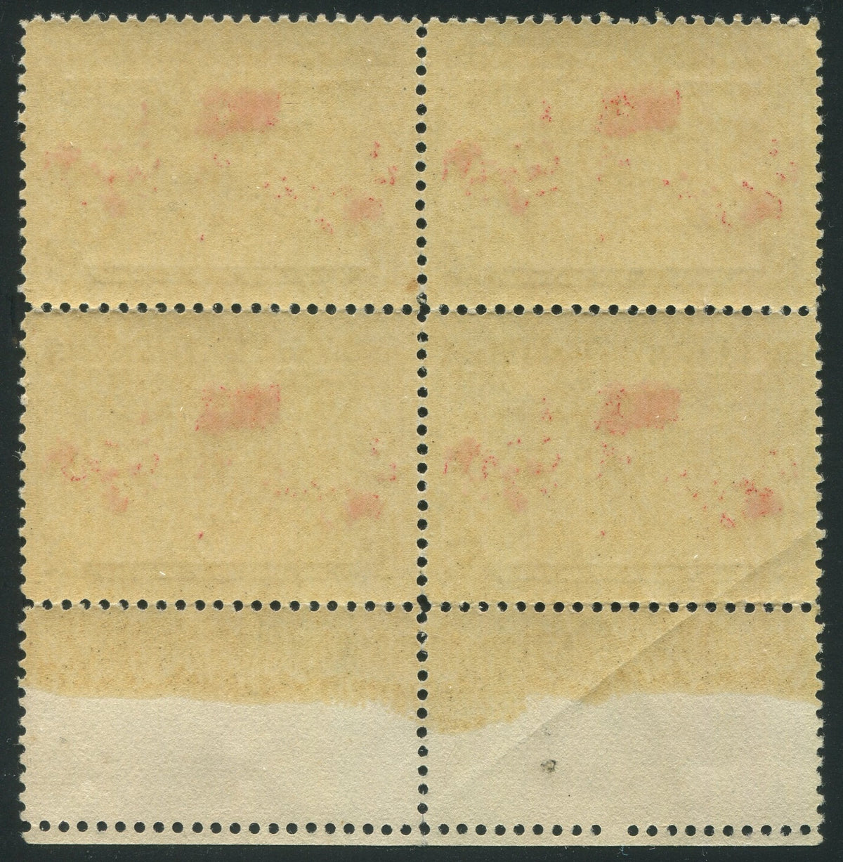 0085CA2510 - Canada #85 Bottom Margin Block of 4, MISS CUT