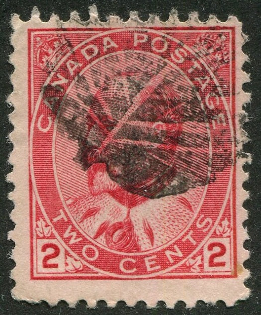 0090CA2604 - Canada #90, Fancy Leaf Cancel