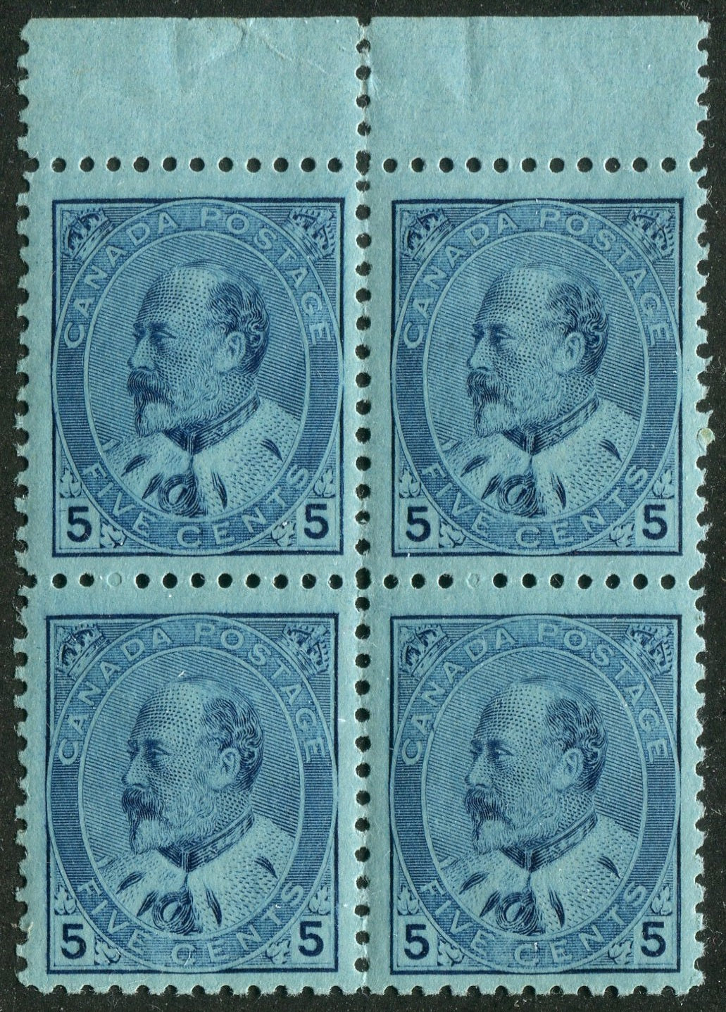 0091CA2510 - Canada #91 Top Margin Block of 4