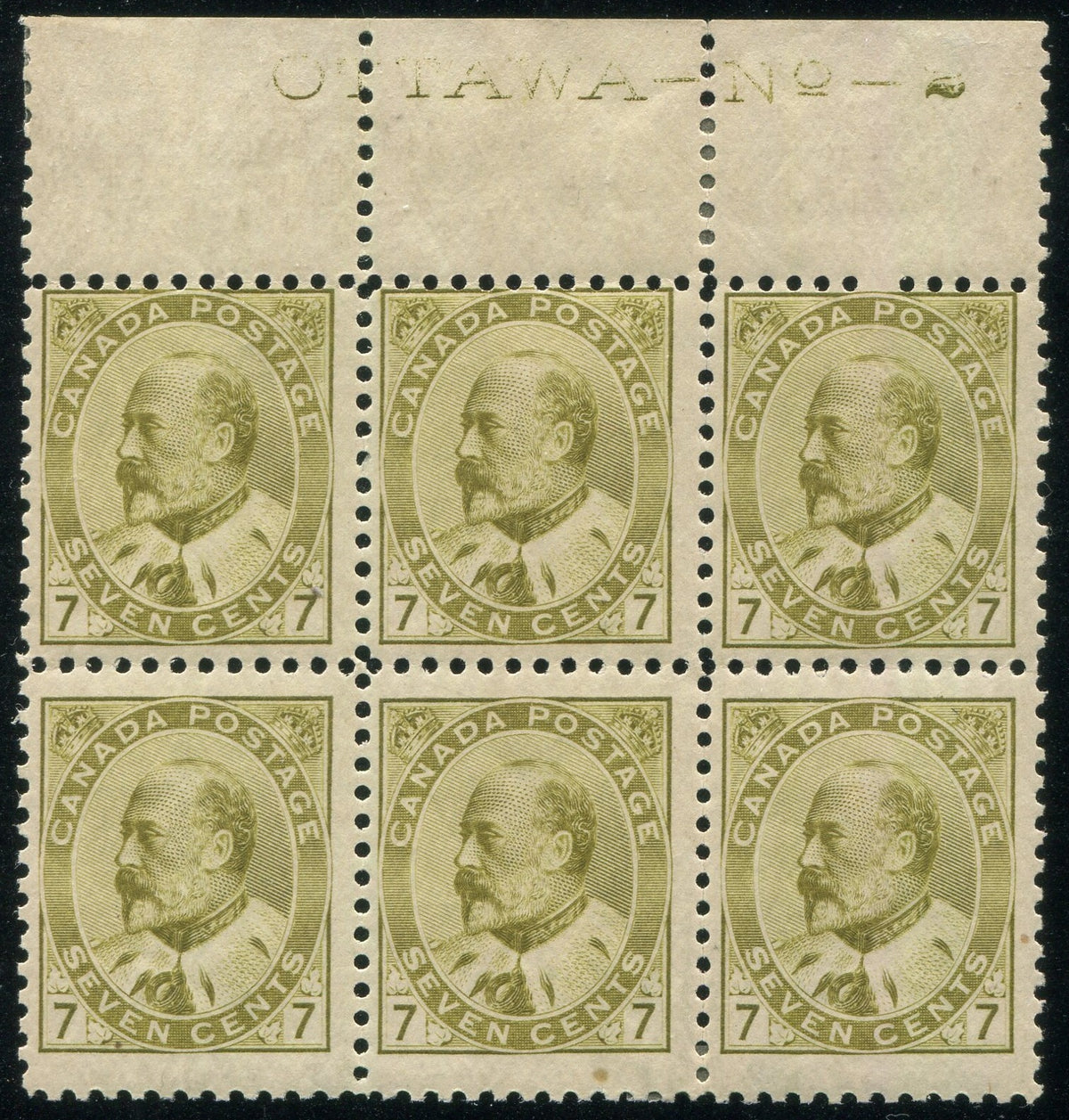 0092CA2603 - Canada #92 Plate Block of 6