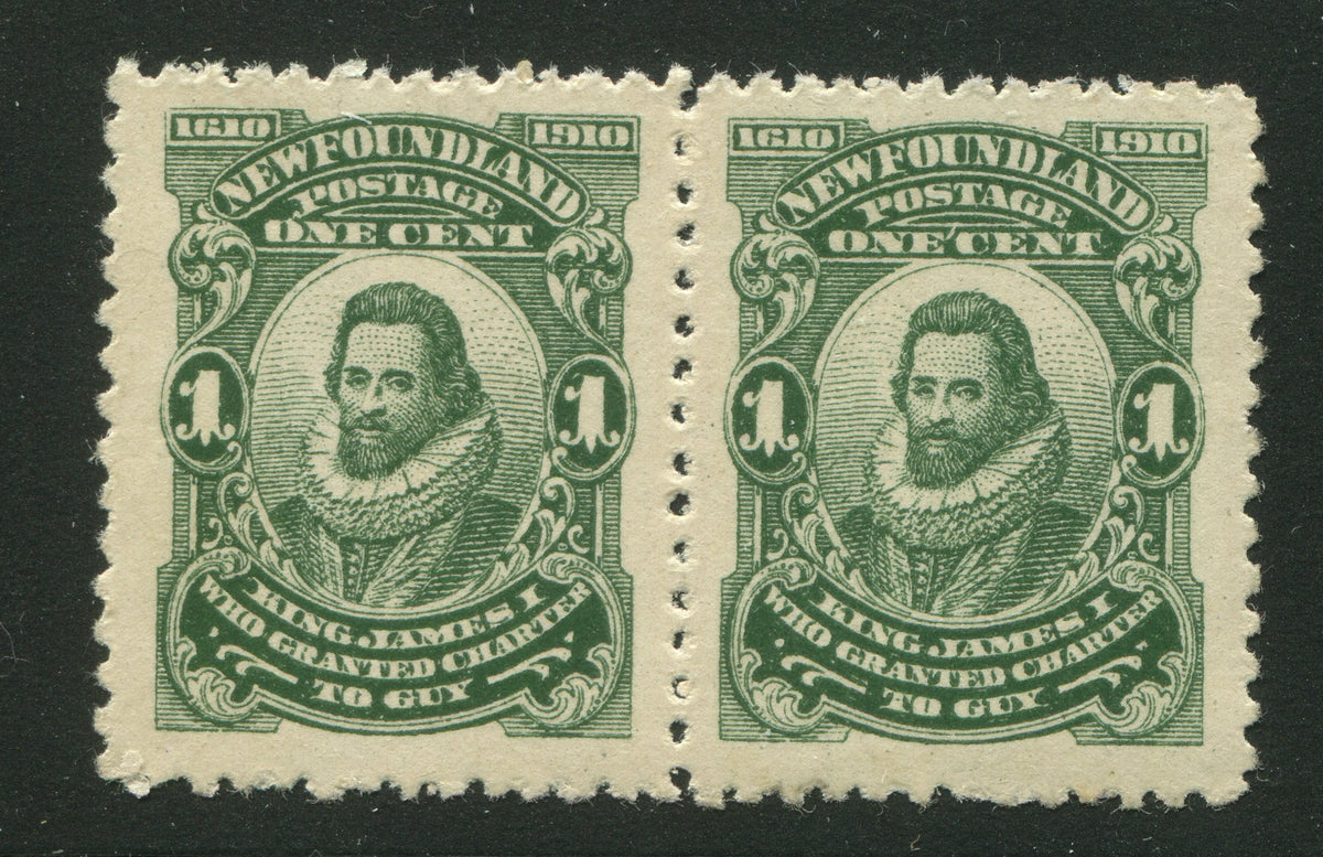 0087NF2410 - Newfoundland #87, 87xiv - Mint Pair, &#39;One&#39; Cent&#39; Variety