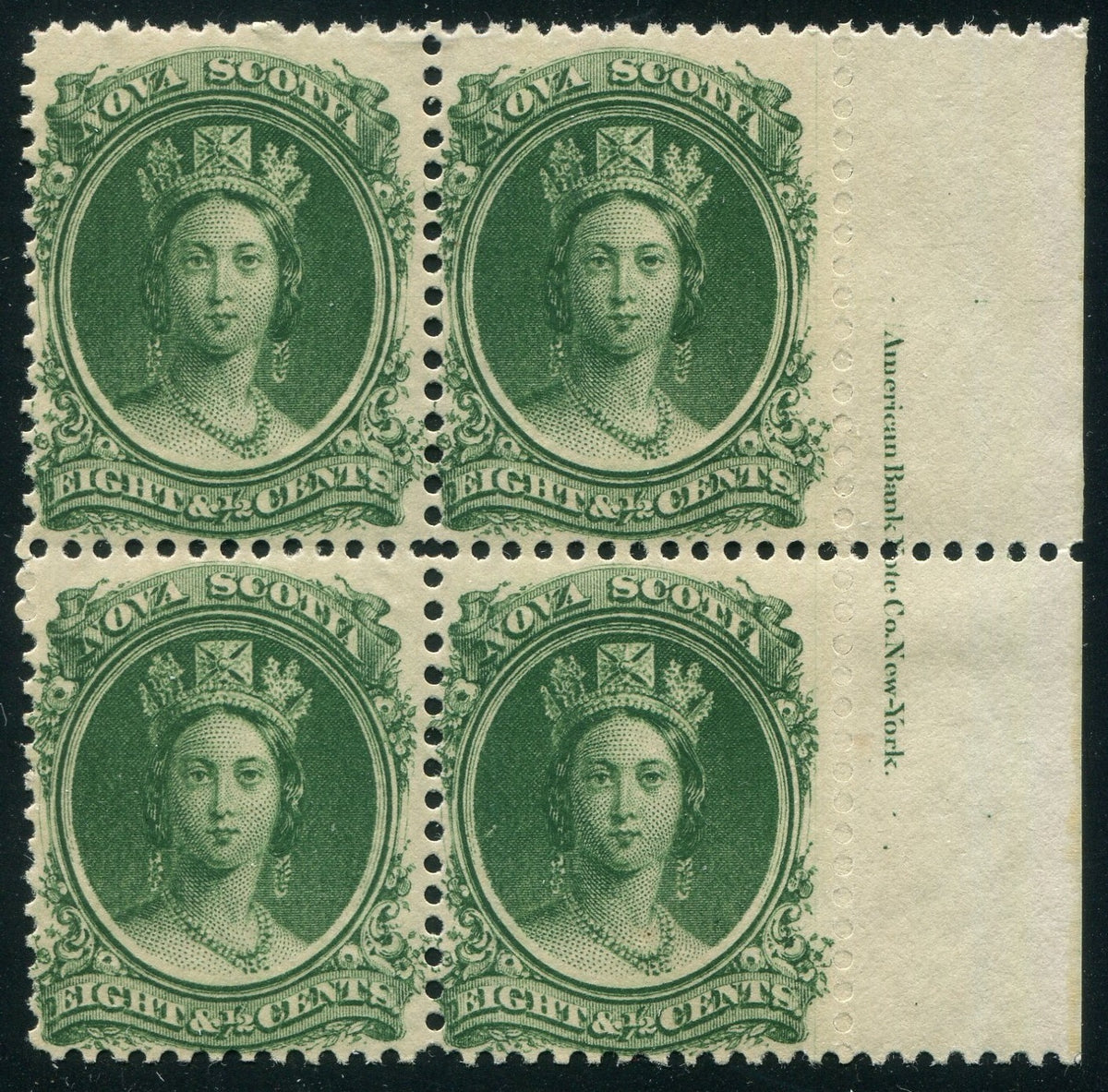 0011NS2511 - Nova Scotia #11 - Mint Inscription Block of 4