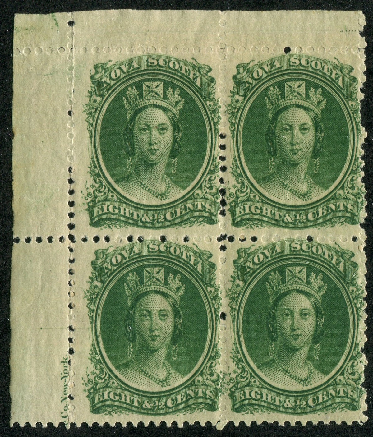 0011NS2511 - Nova Scotia #11 - Mint Inscription Block of 4