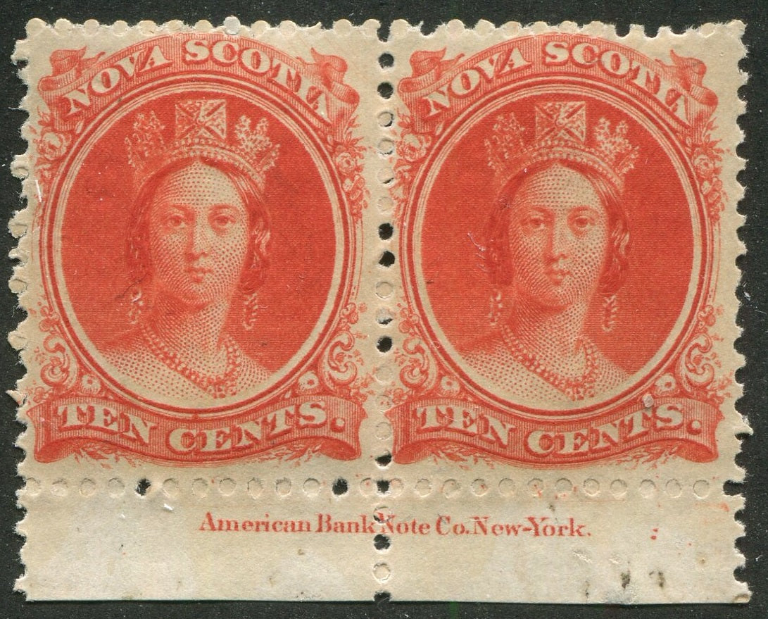 0012NS2502 - Nova Scotia #12 - Mint Inscription Pair