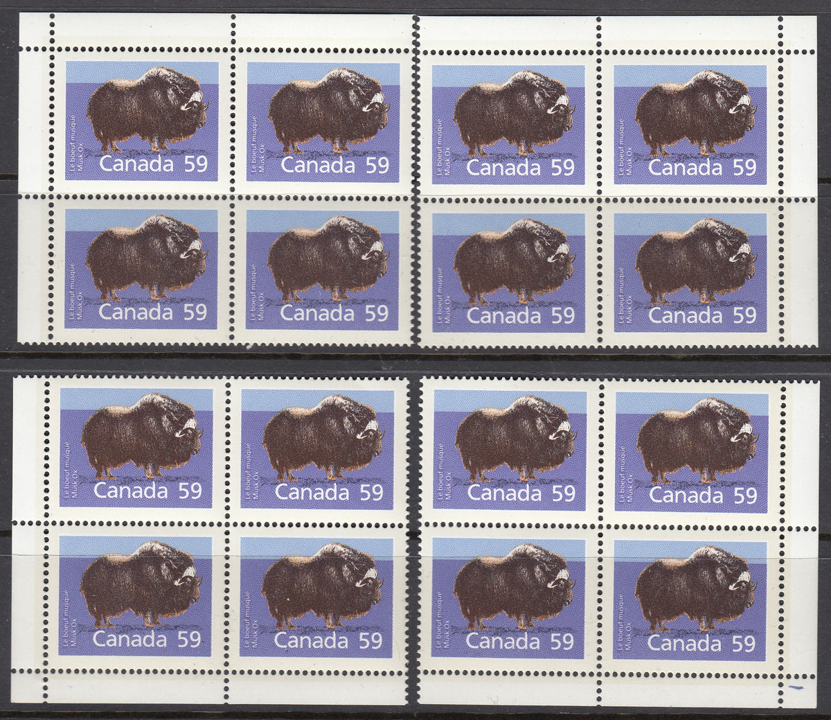 1174CA1809 - Canada #1174i Blank Corner Blocks Matched Set