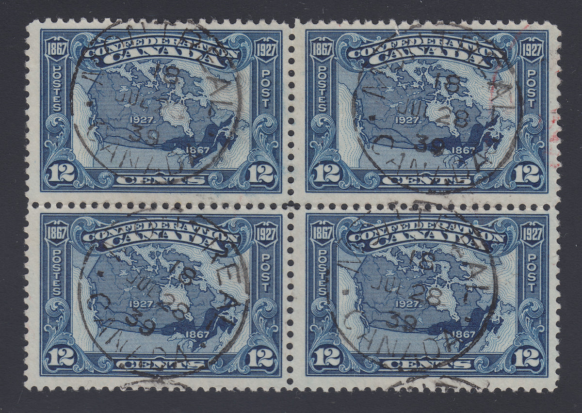 0145CA1807 - Canada #145 Used Block of 4 - Unlisted Variety