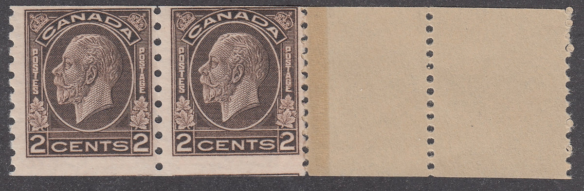 0206CA1801 - Canada #206 Mint Coil Pair End Strip