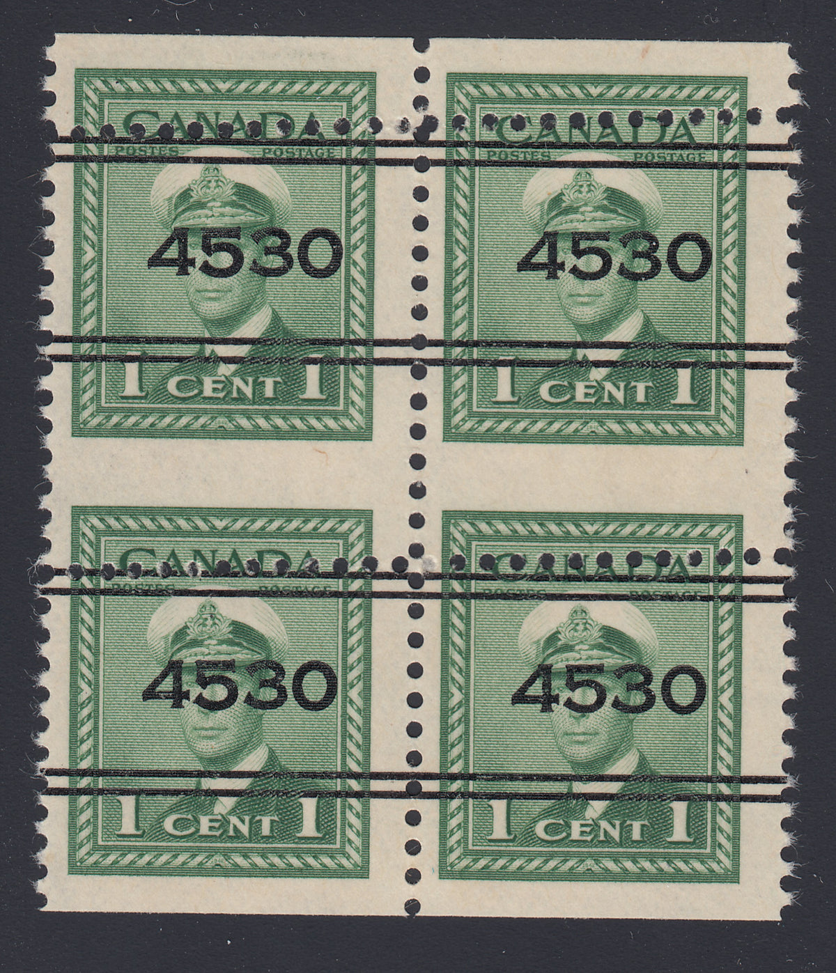 0249CA1802 - Canada #249 - Mint Block of 4, Dramatic MISS-PERF