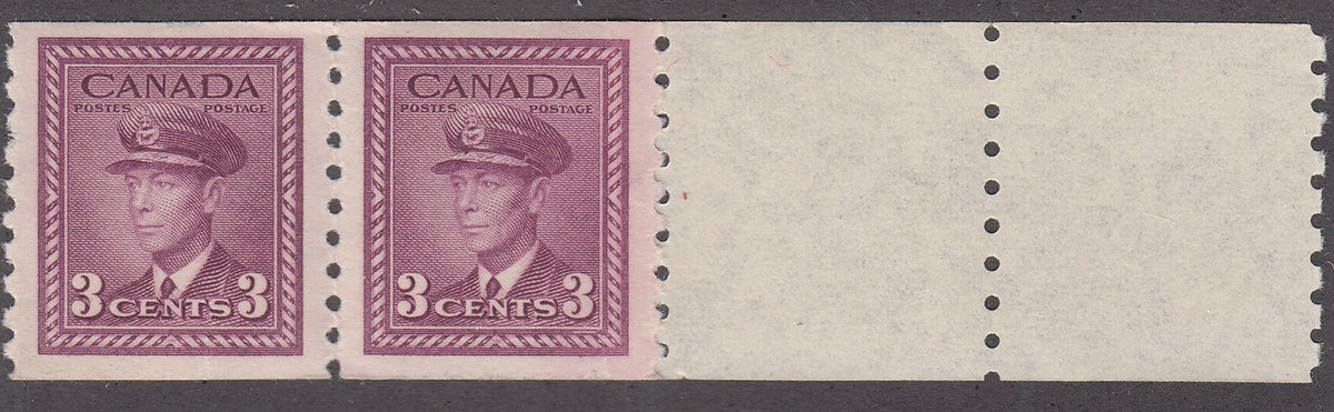 0280CA1801 - Canada #280 Mint Coil Pair End Strip