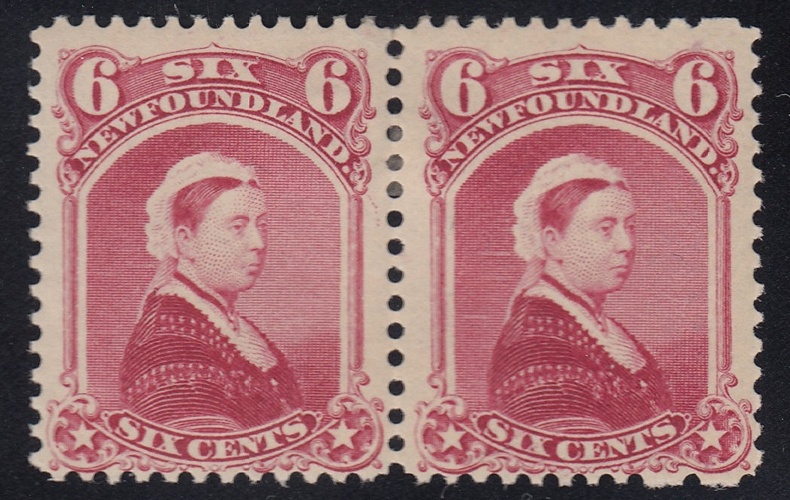 0036NF1808 - Newfoundland #36i, 36 - &#39;Falling Rocks&#39; Variety, Mint Pair