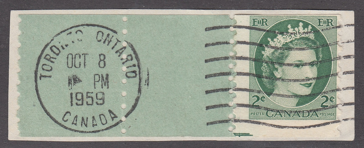 0345CA2102 - Canada #345 - Used Coil Stamp Start Strip, RARE