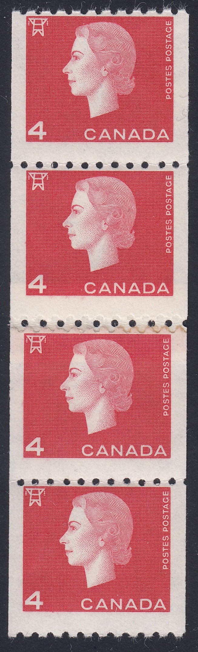 0408CA1801 - Canada #408 Mint Repair Paste-up Strip of 4